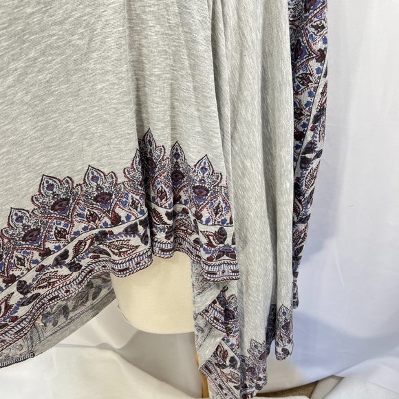 Free People Kimono Poncho Boho Gray Sz L Short Sleeves - Picture 4 of 7